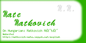 mate matkovich business card